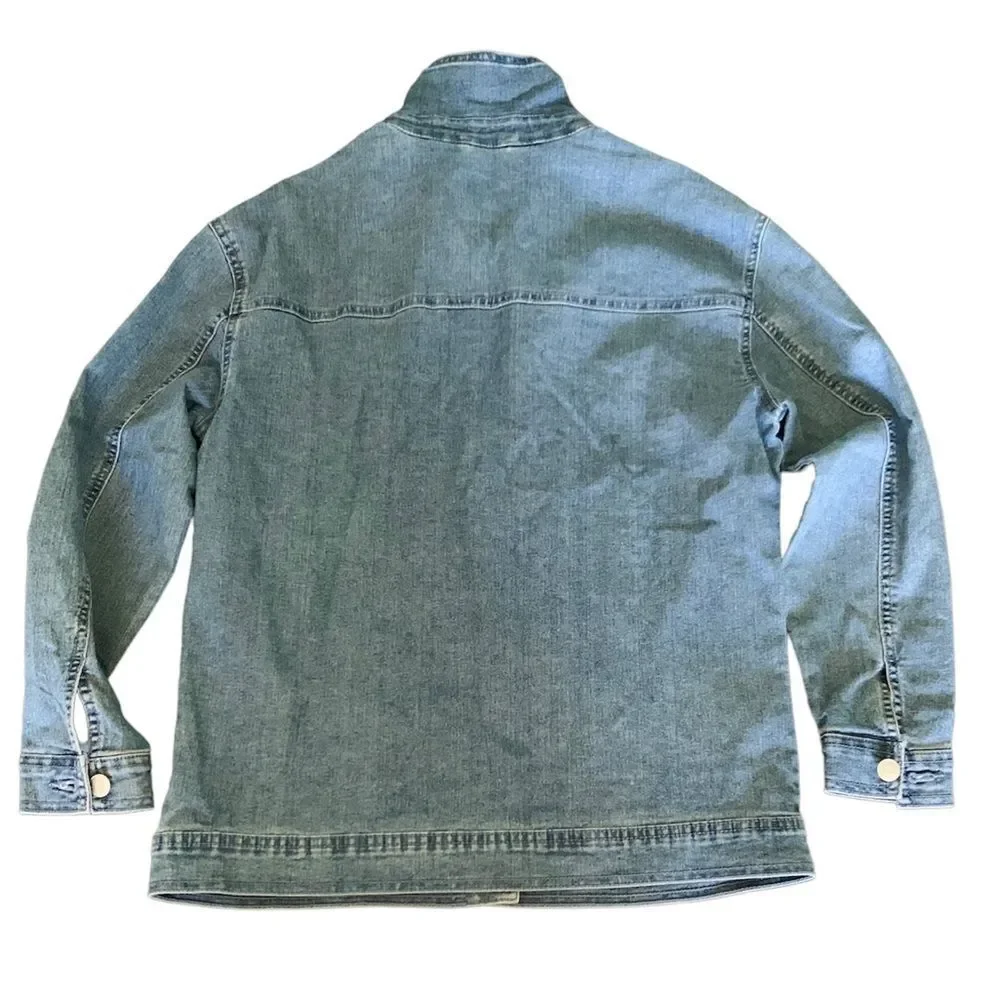 Justice Distressed Jean Jacket Lace Patch Plus Size 18-20 XXL Brand New